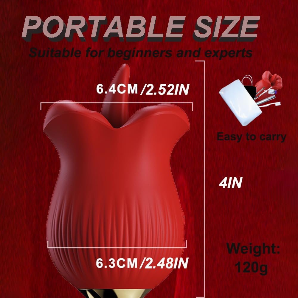 Vibrator Rose Adult Sex Toys for Women -  10 Tongue Licking Sucking Adult Toys Vibrators Female Couples Sex Toys