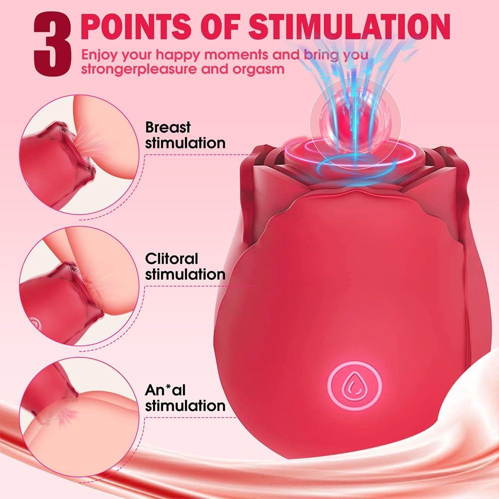 Rose Toy Women Sex Toys - Vibrator Rose Adult Toys with 10 Sucking Modes for Clitoral Vibrators for Women Couples & Beginner Rose Sex Toy